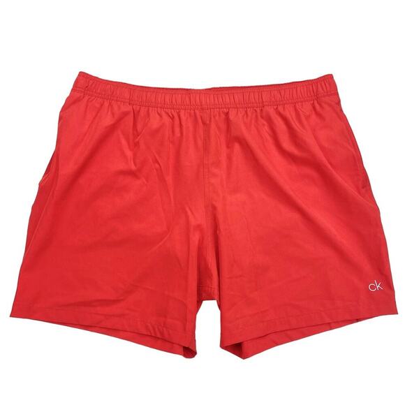 NWT CALVIN KLEIN Swimwear Men's Quick Dry UV Protected Swim Trunk Sz XXL Red - Picture 3 of 8